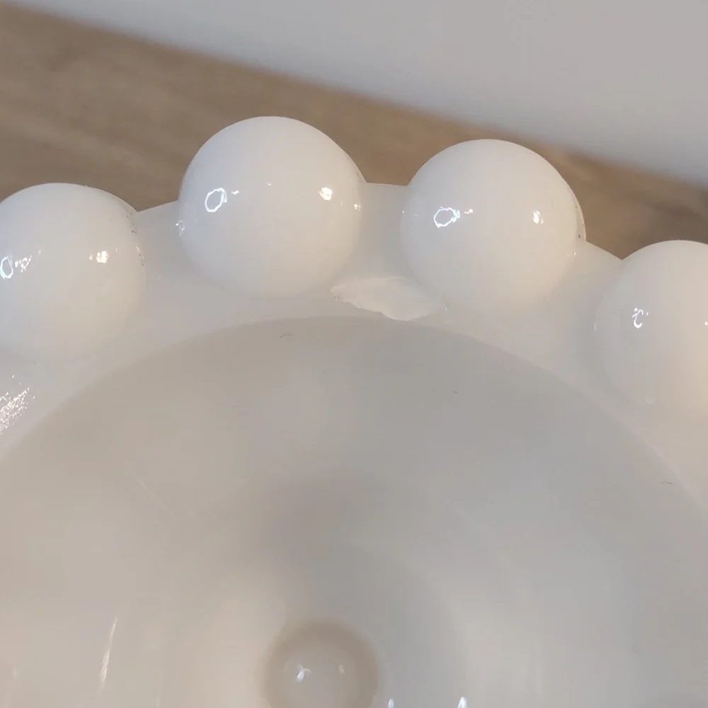 Hobnail Teardrop Milk Glass Candle Holders Vintage